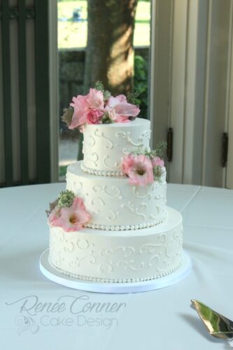 Buttercream Scrolls Wedding Cake