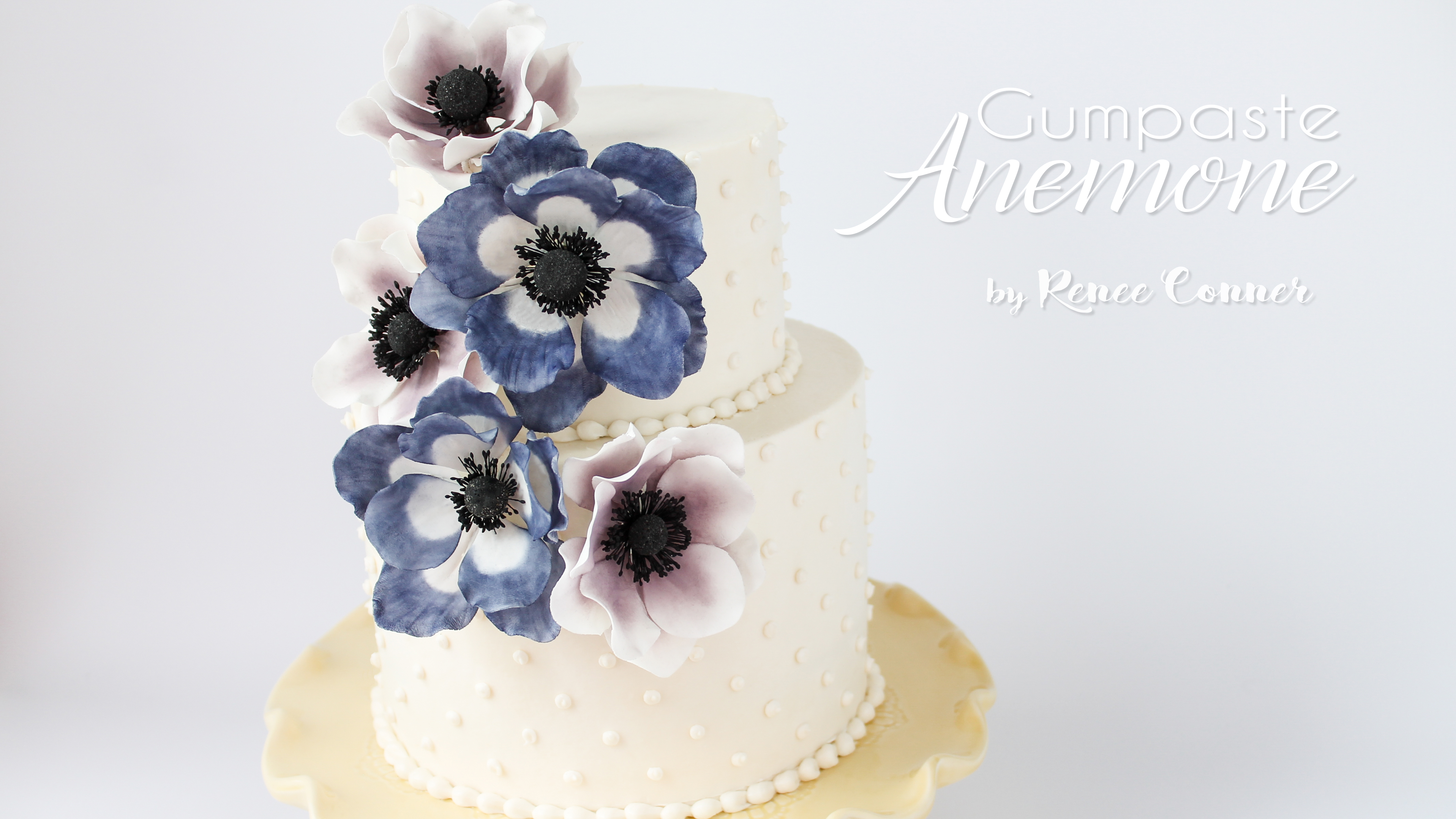 Anemone sugar flower 4" handmade cake topper wedding edible decoration